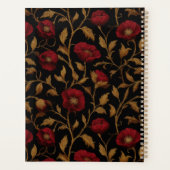 Antieke William Morris Rood Goud Klaproos Monogram Planner (Achterkant)