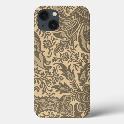 Antieke William Morris Sepia Tane Botanische Case-Mate iPhone Case (Achterkant)