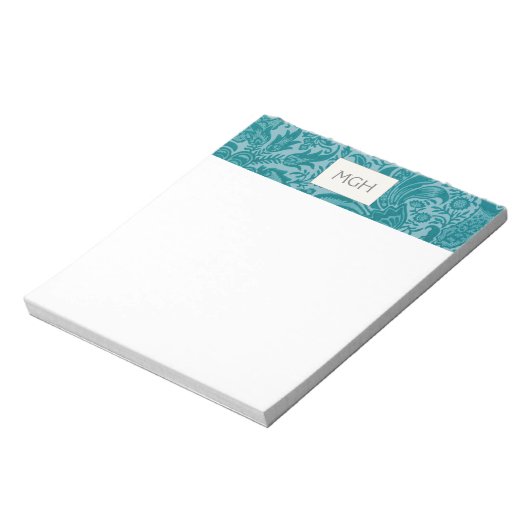 Antieke William Morris Thee Botanische Monogram Notitieblok (Linkerzijde)