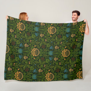 Antieke William Morris Violet en Columbine Fleece Deken