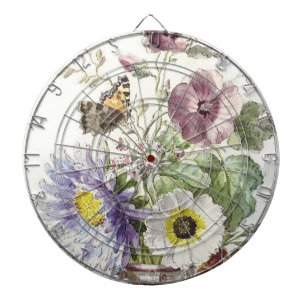 Antieke William van Leen Vlinder Bloem Kunst Dartbord