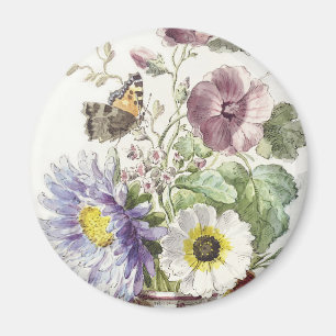 Antieke William van Leen Vlinder Bloem Kunst Magneet