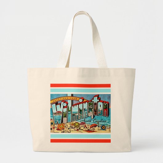 Antieke Wilmington NC Grote Tote Bag (Voorkant)
