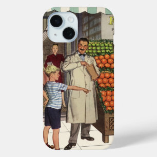 Antieke Winkel, Fruitkraam met Kruidenier en Jonge iPhone 15 Case