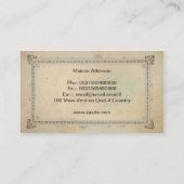 antieke winkel of verzamelobject visitekaartje (Achterkant)