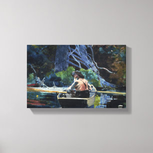 Antieke Winslow Homer De Adirondack Gids Canvas Afdruk
