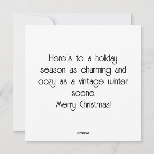 Antieke Winter in Londen Kerstmis Feestdagenkaart (Achterkant)