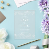 Antieke witte bloem bruiloft save the date acryl uitnodigingen (Insitu (Huwelijk))