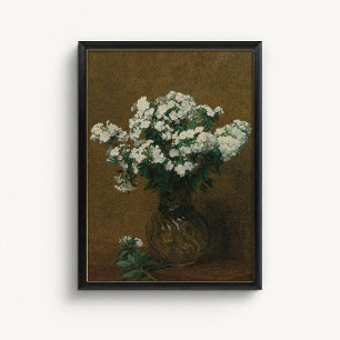 Antieke witte bloemenvazen muurposter poster