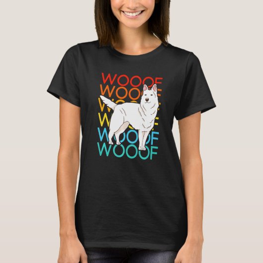 Antieke Witte Duitse Herder T-shirt (Voorkant)