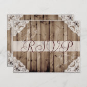 Antieke witte kant bruiloft RSVP (Voorkant / Achterkant)