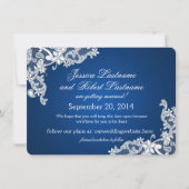 Antieke witte kant Save the Date Kaart (Voorkant)