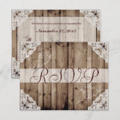 Antieke witte kant trouw RSVP Kaartje (Voorkant / Achterkant)