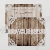 Antieke witte kanten trouw-RSVP RSVP Kaartje (Voorkant / Achterkant)