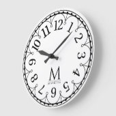 Antieke witte monogram grote klok (Hoek)