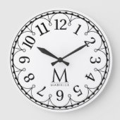 Antieke witte monogram grote klok (Voorkant)