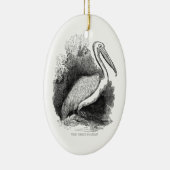 Antieke Witte Pelikaan Keramisch Ornament (Rechts)