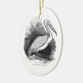 Antieke Witte Pelikaan Keramisch Ornament (Links)