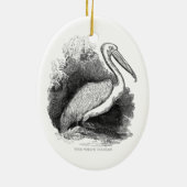 Antieke Witte Pelikaan Keramisch Ornament (Achterkant)