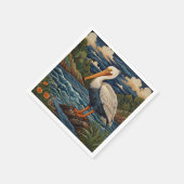 Antieke witte zee vogel meeuw pelikaan servet (Hoek)