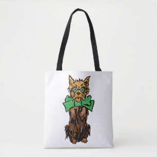 Antieke Wizard of Oz Toto Hond met Groene Strik Tote Bag