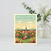 Antieke Worcester Massachusetts Briefkaart (Staand voorkant)