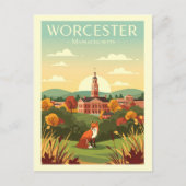Antieke Worcester Massachusetts Briefkaart (Voorkant)