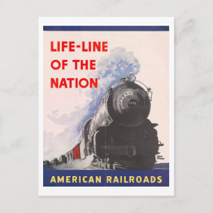 Antieke WPA "Reddingslijn van de Natie" Treinposte Briefkaart