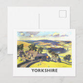 Antieke Yorkshire Reisposter Briefkaart (Voorkant / Achterkant)