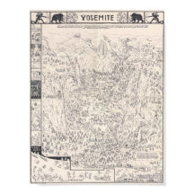 Antieke Yosemite kaart van Nationaal Park 1931