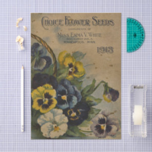 Antieke Zaadcatalogus Emma White, 1913, Viooltjes Tissuepapier