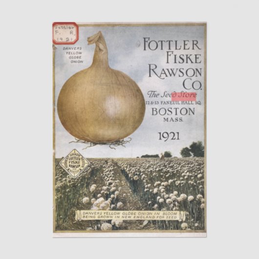 Antieke zaadcatalogus, Fottler Fiske Rawson, 1921 Tissuepapier (Voorkant)