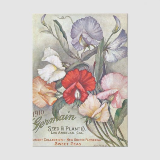 Antieke zaadcatalogus Germain, 1910, Lathyrus  Tissuepapier (Voorkant)