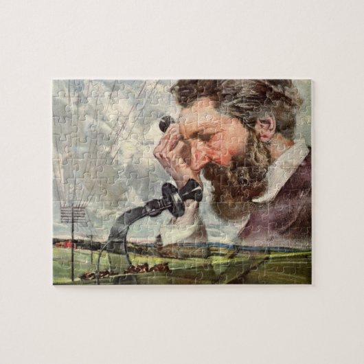 Antieke Zakelijke, Alexander Graham Bell Telefoon Legpuzzel (Horizontaal)