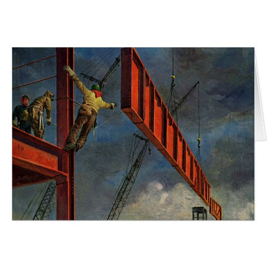 Antieke Zakelijke, Arbeiders bij Staalconstructie (Voorkant Horizontaal)