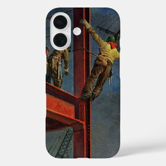 Antieke Zakelijke, Arbeiders op Staalconstructie Case-Mate iPhone Case (Achterkant)