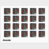 Antieke Zakelijke, Arbeiders op Staalconstructie Vierkante Sticker (Vel)
