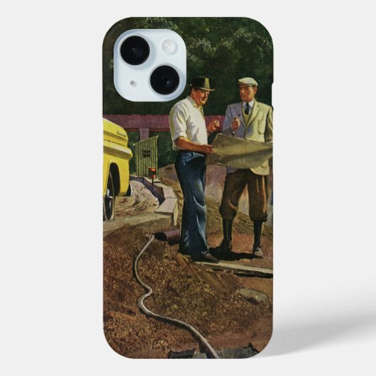 Antieke zakelijke architect bouw aannemer Case-Mate iPhone case (Achterkant)