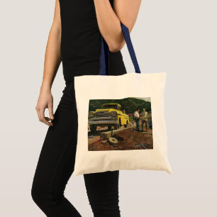 Antieke zakelijke architect bouw aannemer tote bag