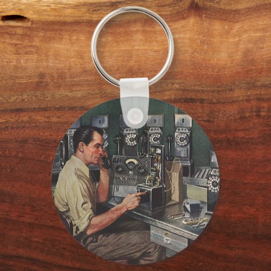 Antieke Zakelijke, Betaaltelefoon Telefoon Reparat Sleutelhanger (Voorkant)