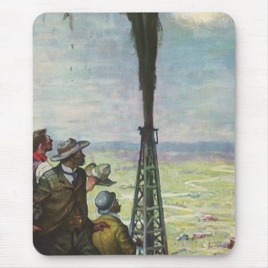 Antieke Zakelijke, Borrelende Oliebron met Werknem Muismat (Voorkant)