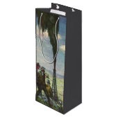 Antieke Zakelijke, Borrelende Oliebron met Werknem Wijn Cadeautas (Achterkant Gekanteld)