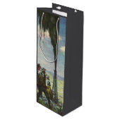 Antieke Zakelijke, Borrelende Oliebron met Werknem Wijn Cadeautas (Voorkant Gekanteld)