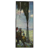 Antieke Zakelijke, Borrelende Oliebron met Werknem Wijn Cadeautas (Voorkant)