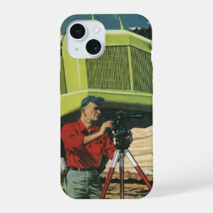 Antieke Zakelijke, Bouwplaats met Landmeter iPhone 15 Hoesje