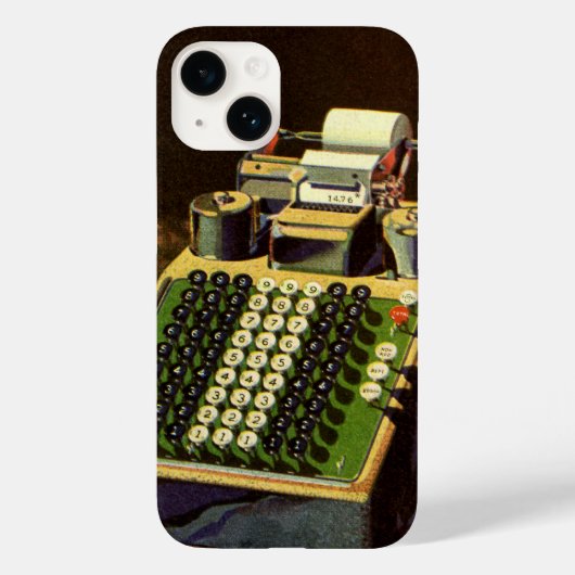 Antieke zakelijke Comptometer boekhoudmachine Case-Mate iPhone Case (Achterkant)