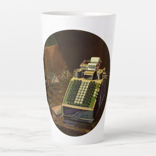 Antieke zakelijke Comptometer boekhoudmachine Latte Mok (Voorkant)