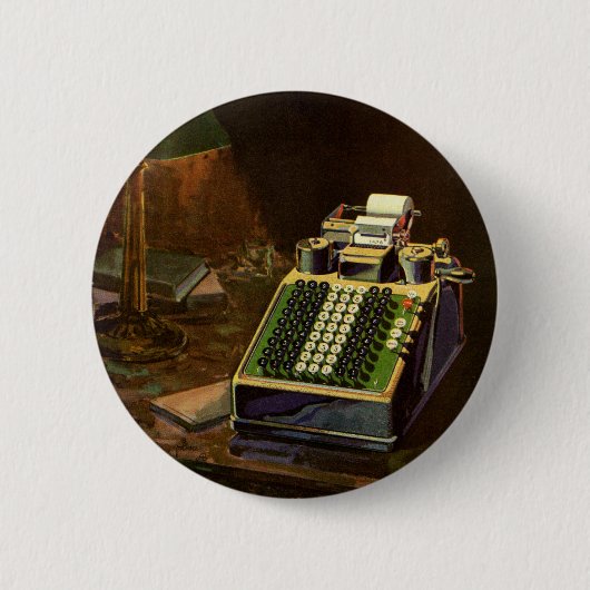 Antieke zakelijke Comptometer boekhoudmachine Ronde Button 5,7 Cm (Voorkant)