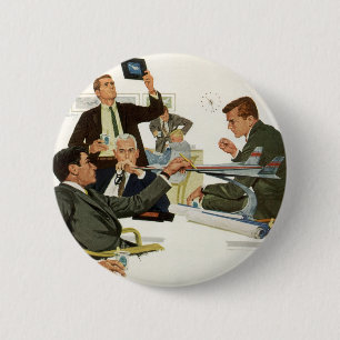 Antieke Zakelijke Luchtvaartmaatschappij Executive Ronde Button 5,7 Cm