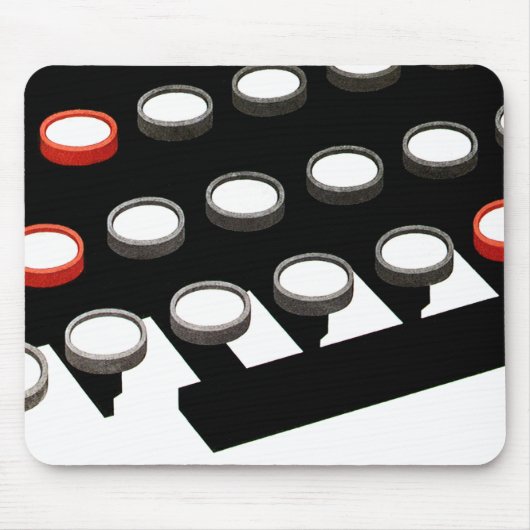 Antieke Zakelijke Oude Typemachine Toetsenbord Muismat (Voorkant)